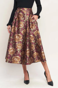 Printed Full Midi Skirt