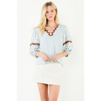 Puff Sleeve Striped Top