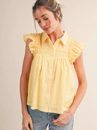 Ruffle Button Down