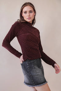 Mock Neck Fitted Top