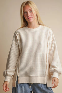 Oversized Waffle Knit Top
