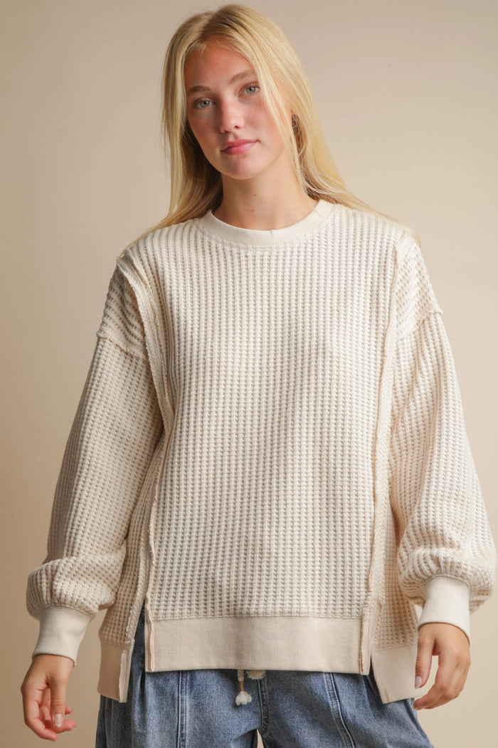 Oversized Waffle Knit Top