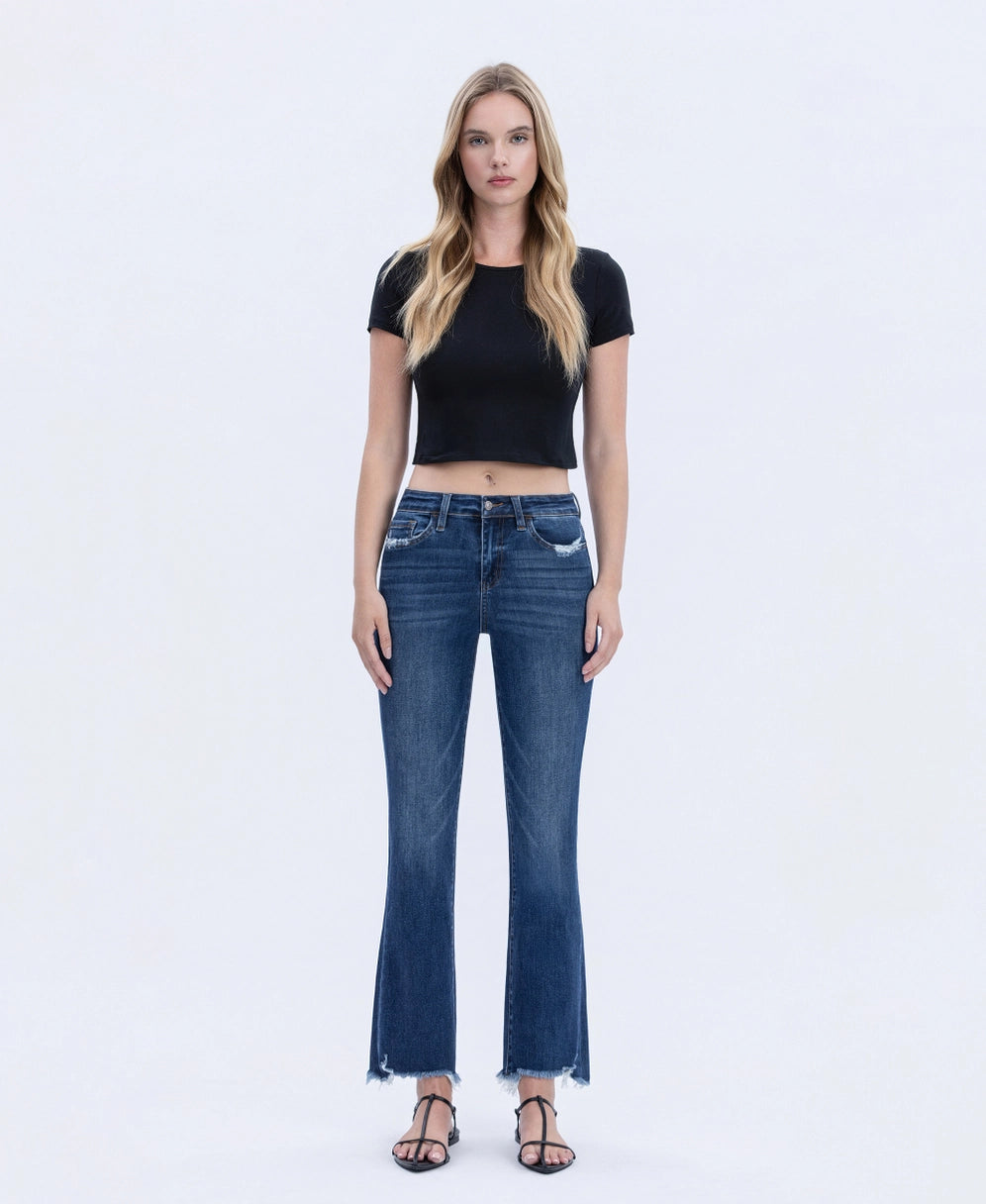 Frayed Hem Flare Jeans