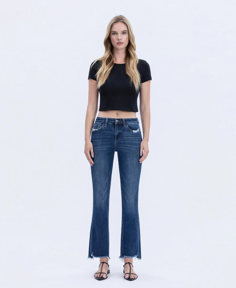 Frayed Hem Flare Jeans