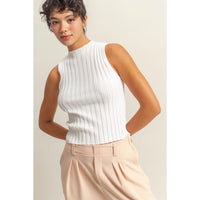 Ribbed Mock Neck Top