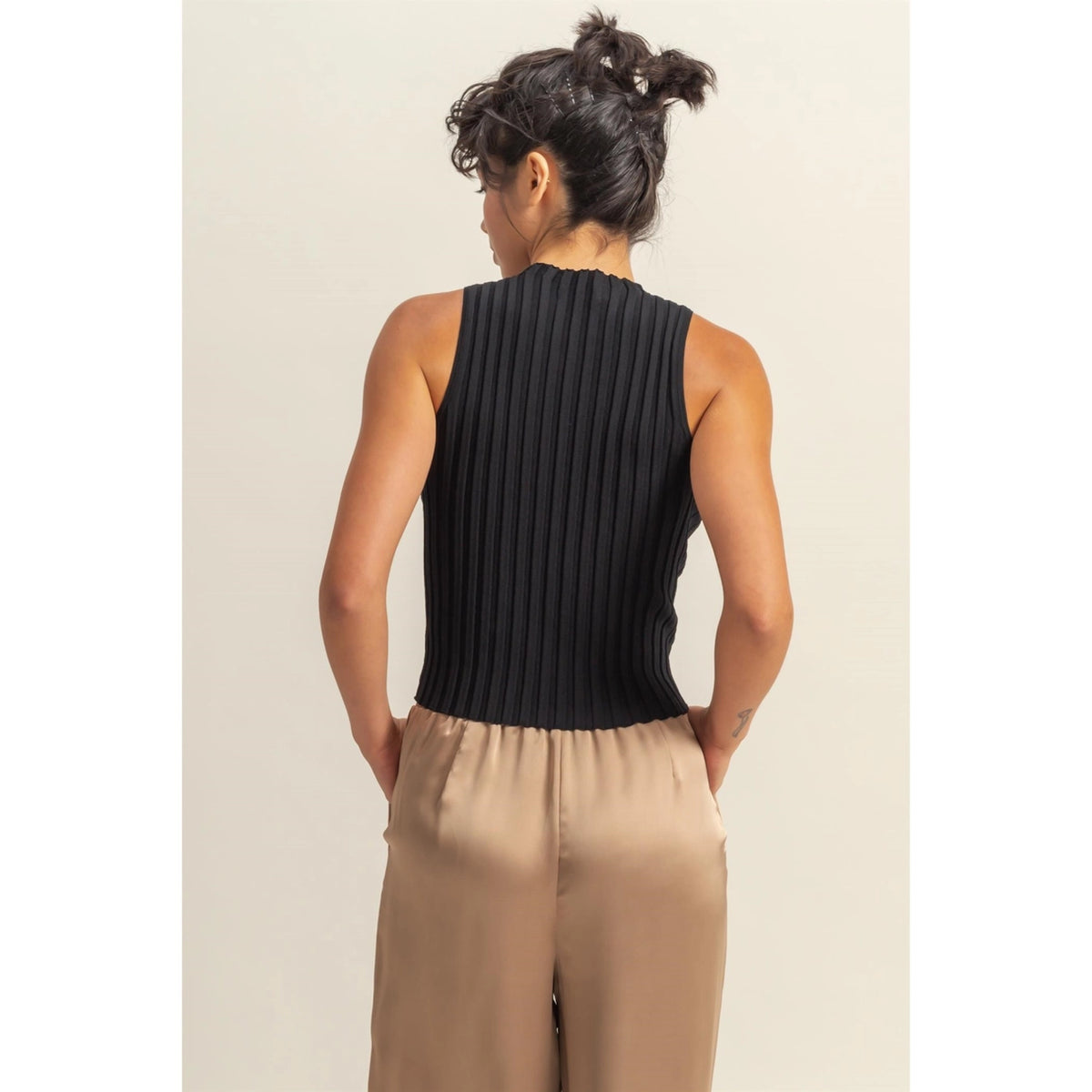 Ribbed Mock Neck Top