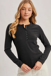 Henley Dolphin Hem Top