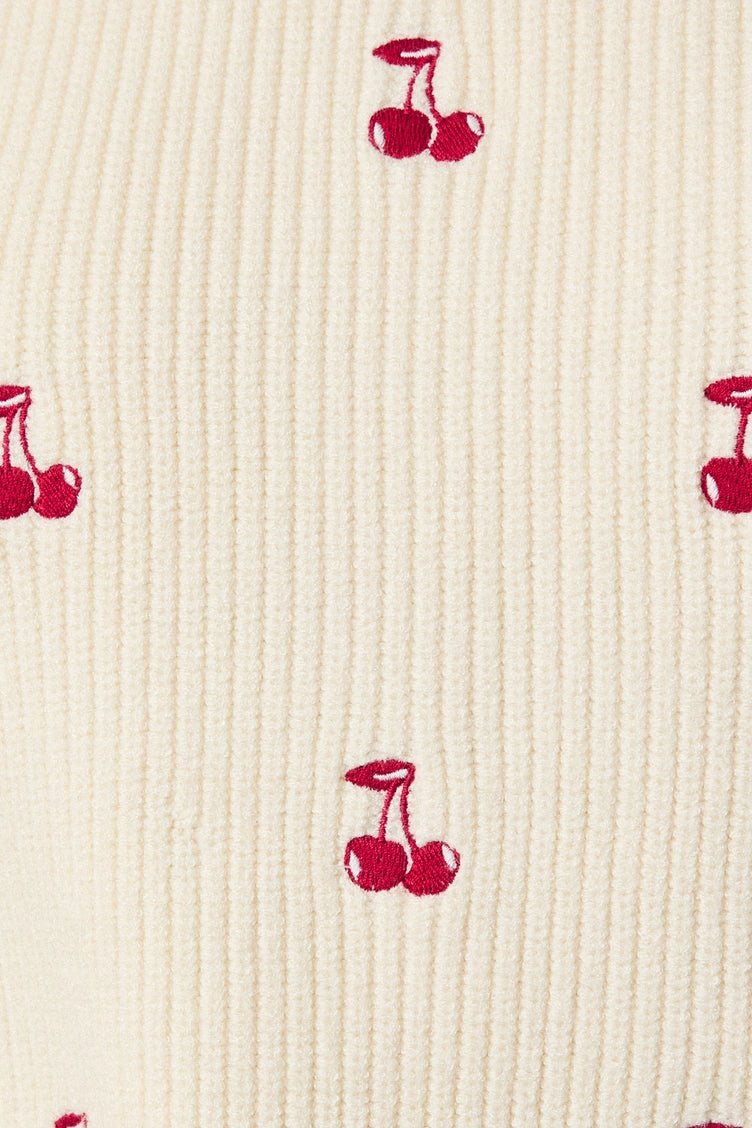 Cherry Embroidered Sweater