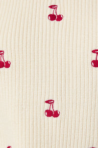 Cherry Embroidered Sweater