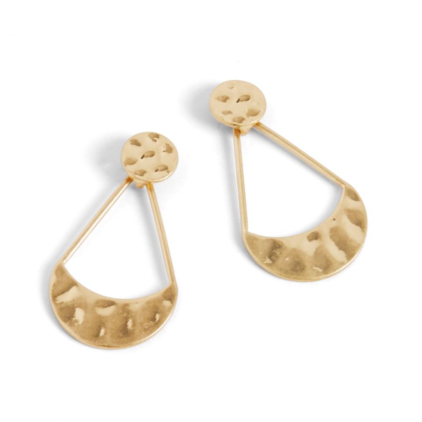 Hammered Half Moon Earrings