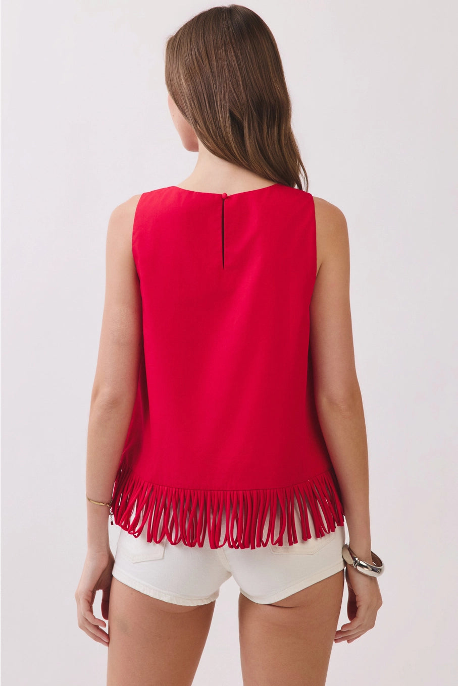 Fringe Hem Sleeveless Top