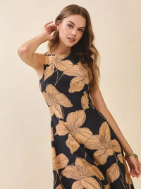 Bold Floral Midi Dress