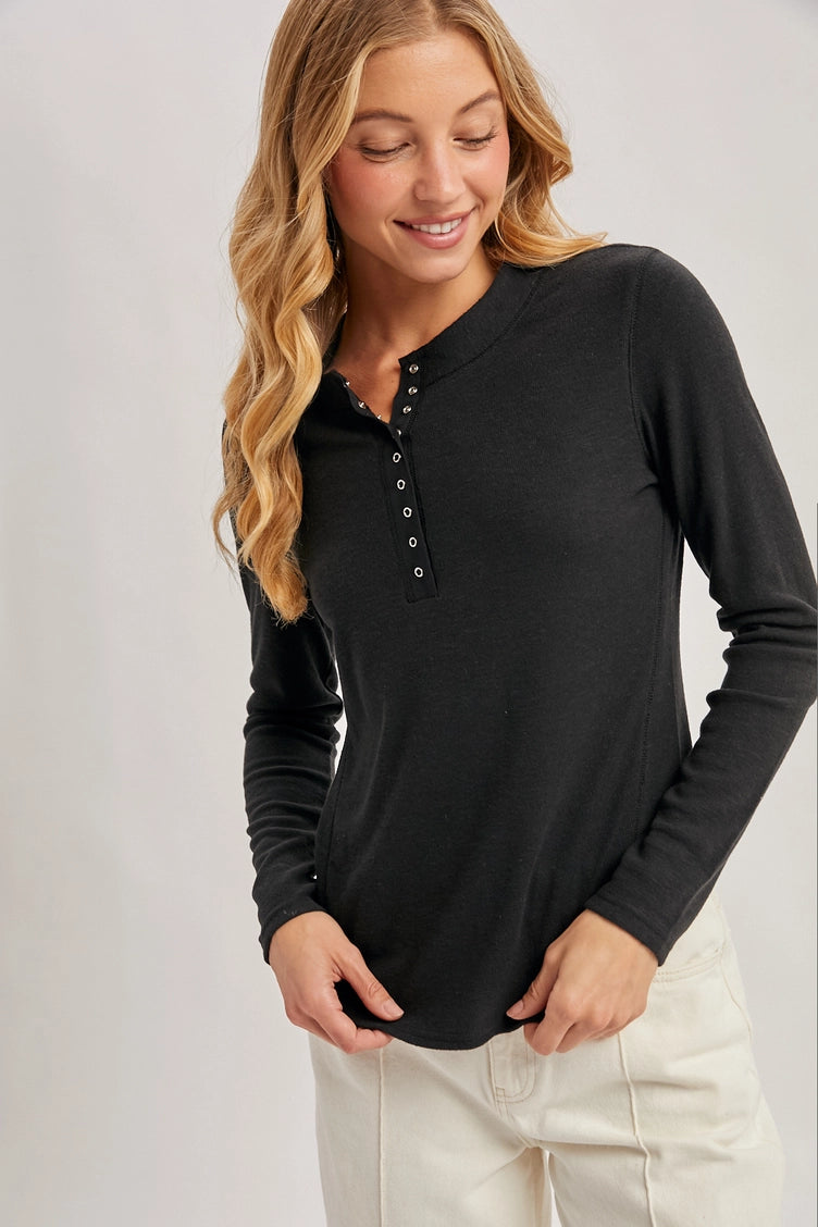 Henley Dolphin Hem Top