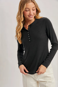 Henley Dolphin Hem Top