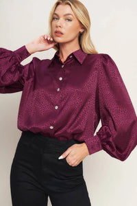 Puff Sleeve Collared Top