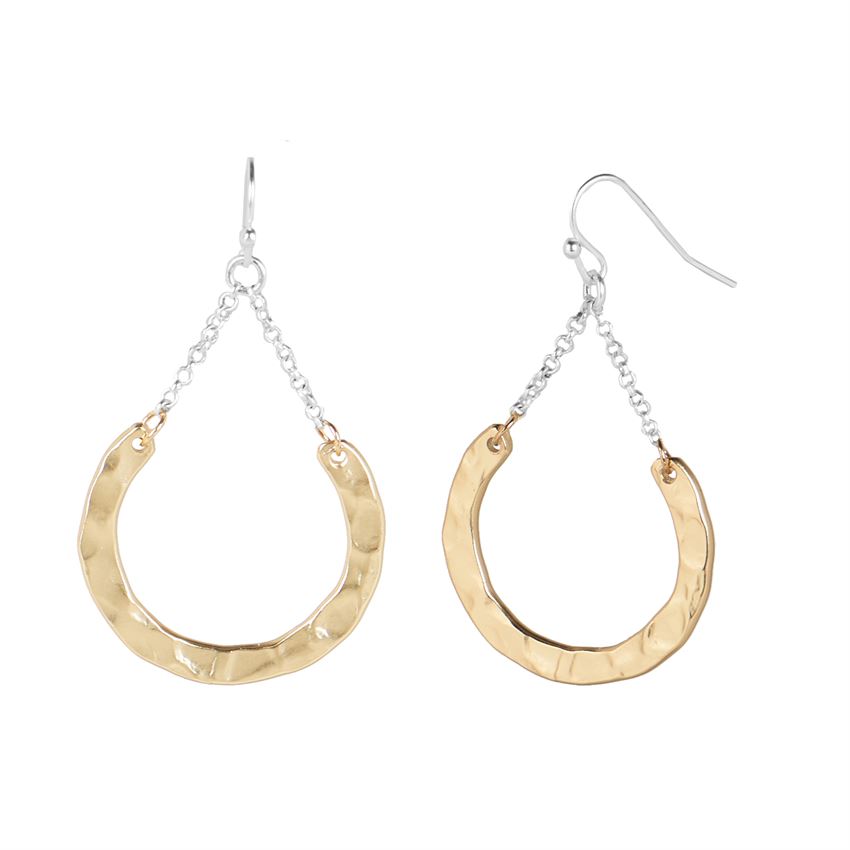 Disc Dangle Chain Earrings