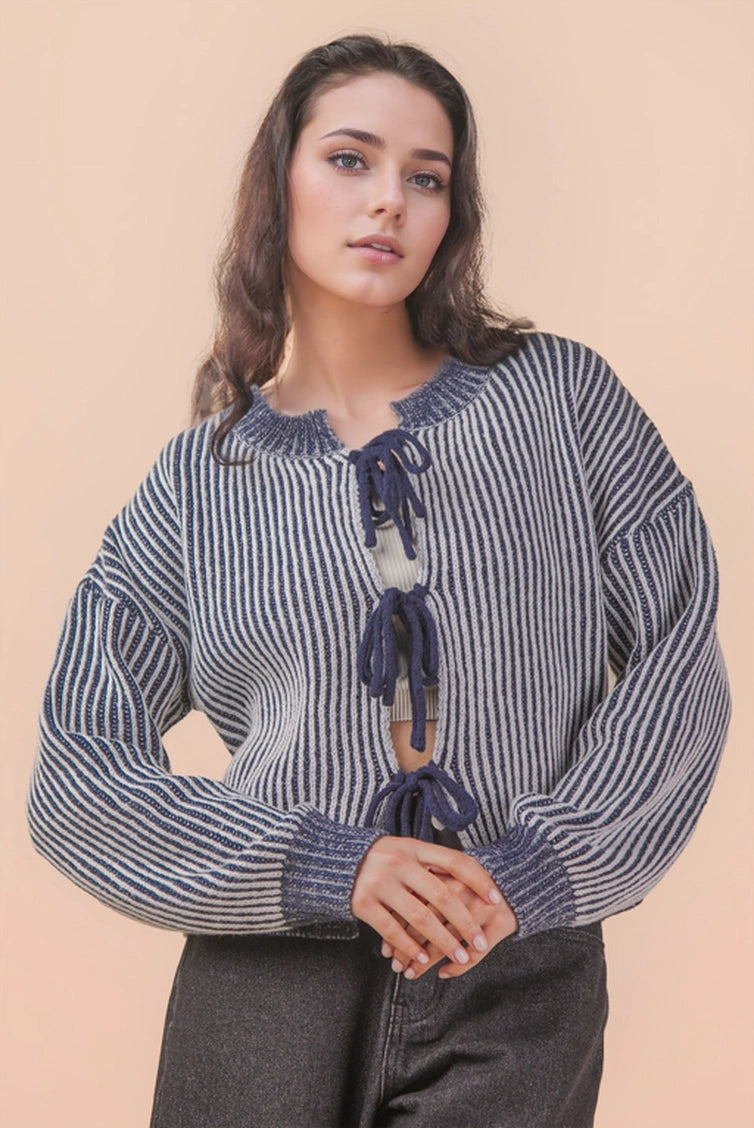 Front Tie Cardigan