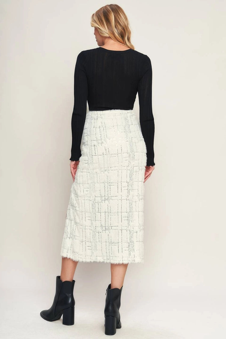 Textured Midi Skirt