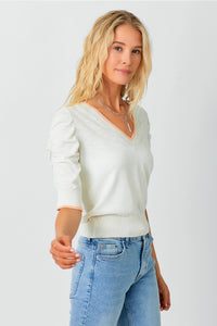Ruched Sleeve Sweater