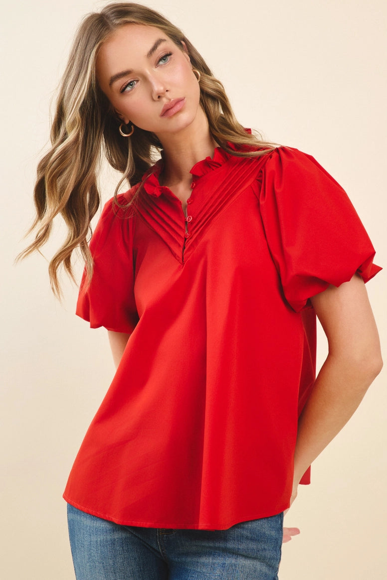 Ruffled Neckline Top