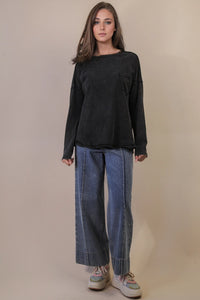 Mineral Washed Knit Top