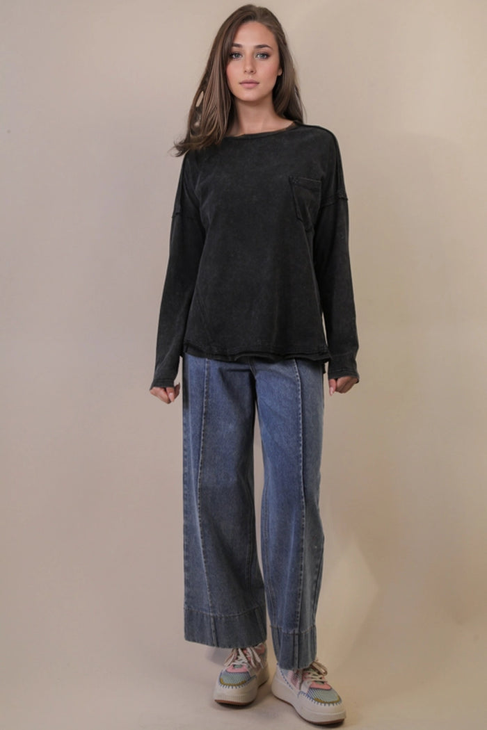 Mineral Washed Knit Top