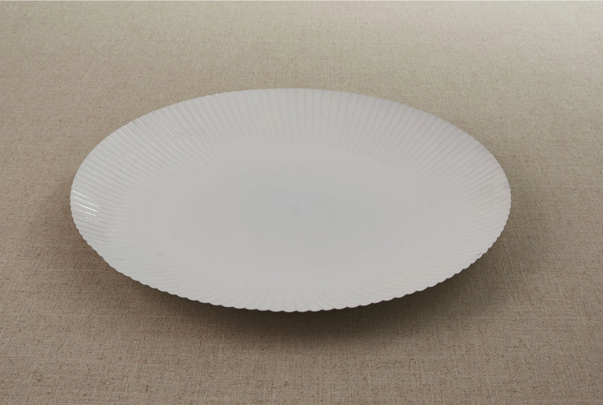 Ridged White Platter