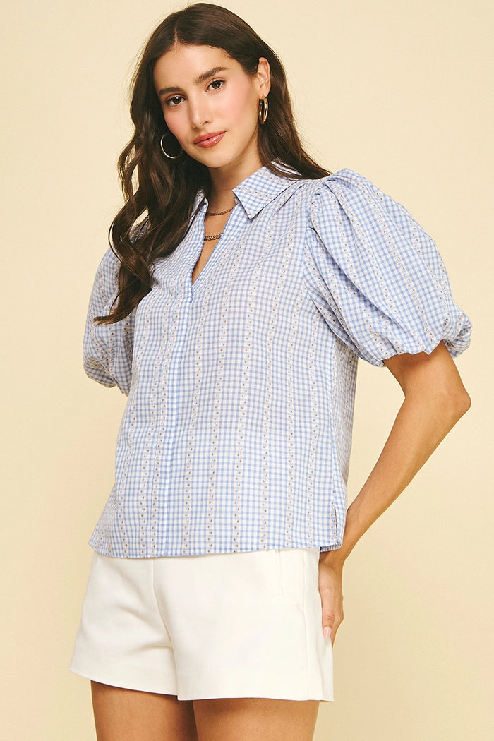 Floral Gingham Blouse