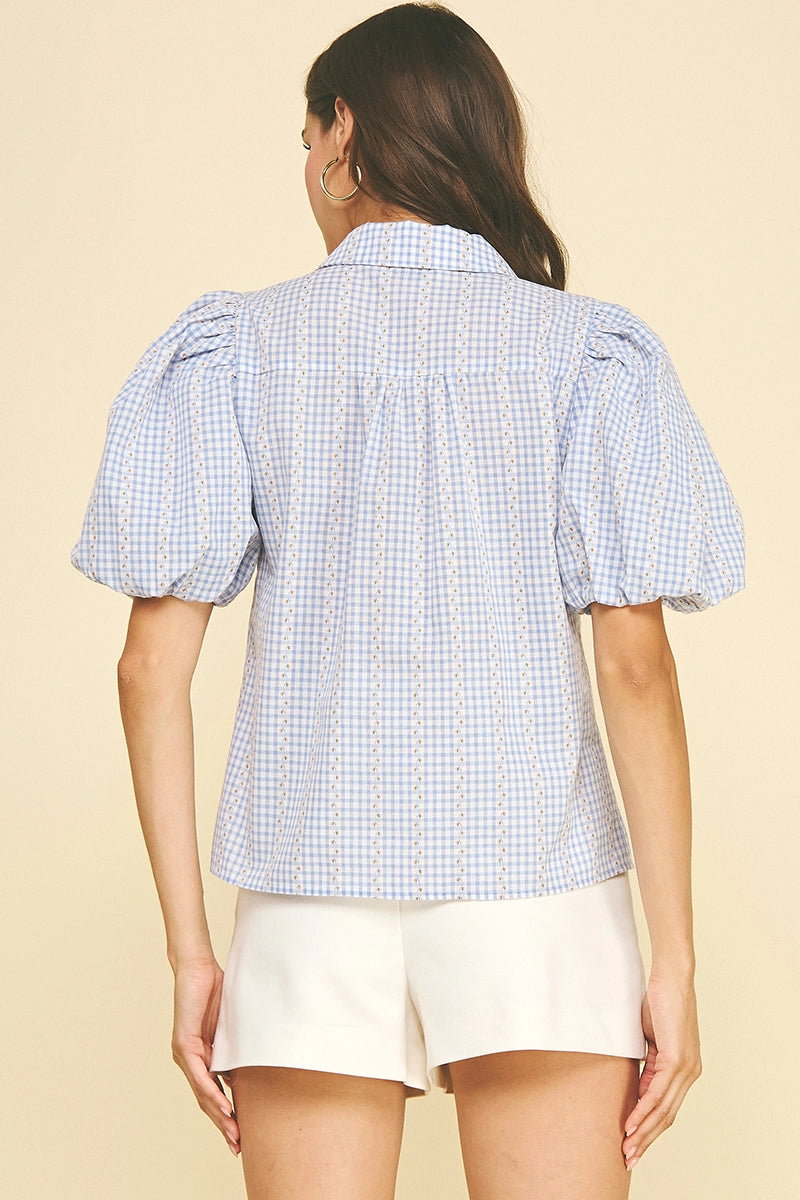 Floral Gingham Blouse