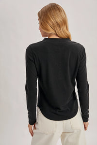 Henley Dolphin Hem Top