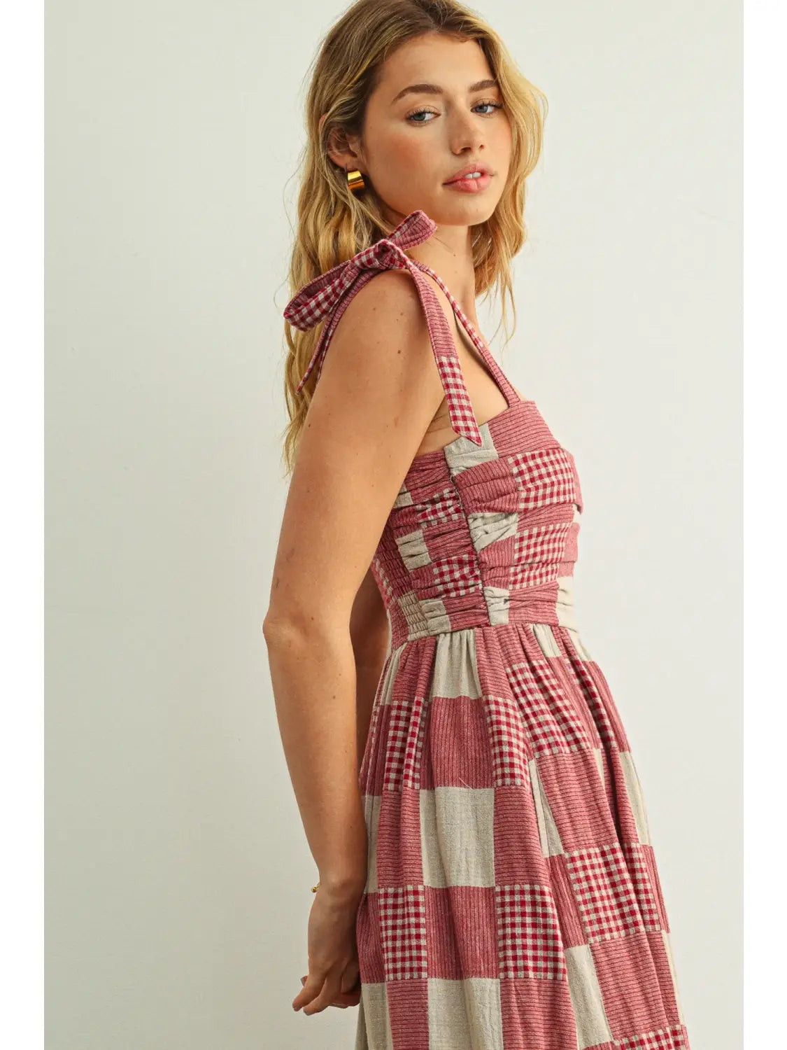 Gingham and Stripe Patch Maxi
