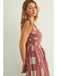 Gingham and Stripe Patch Maxi