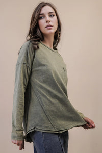 Mineral Washed Knit Top