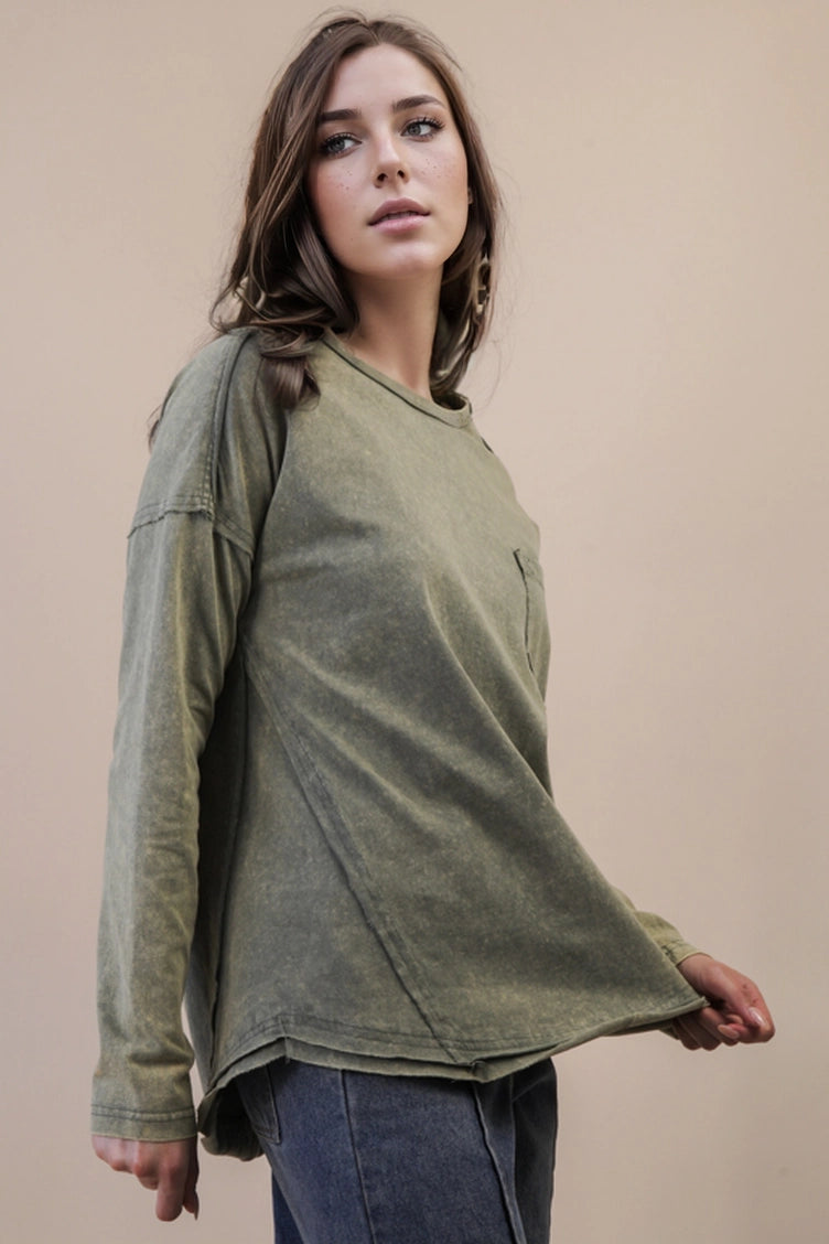 Mineral Washed Knit Top