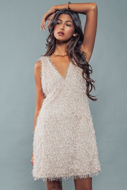 Shaggy Eyelash Mini Dress