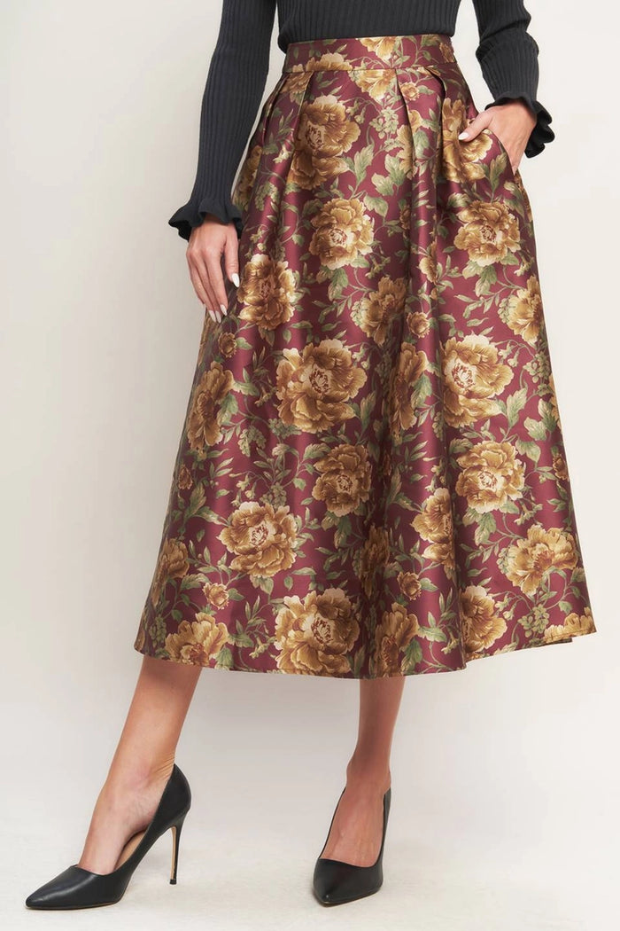 Printed Full Midi Skirt