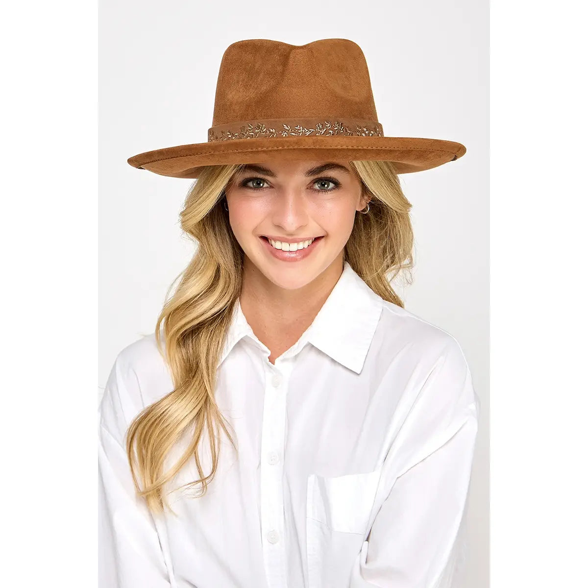 Floral Strap Fedora Hat