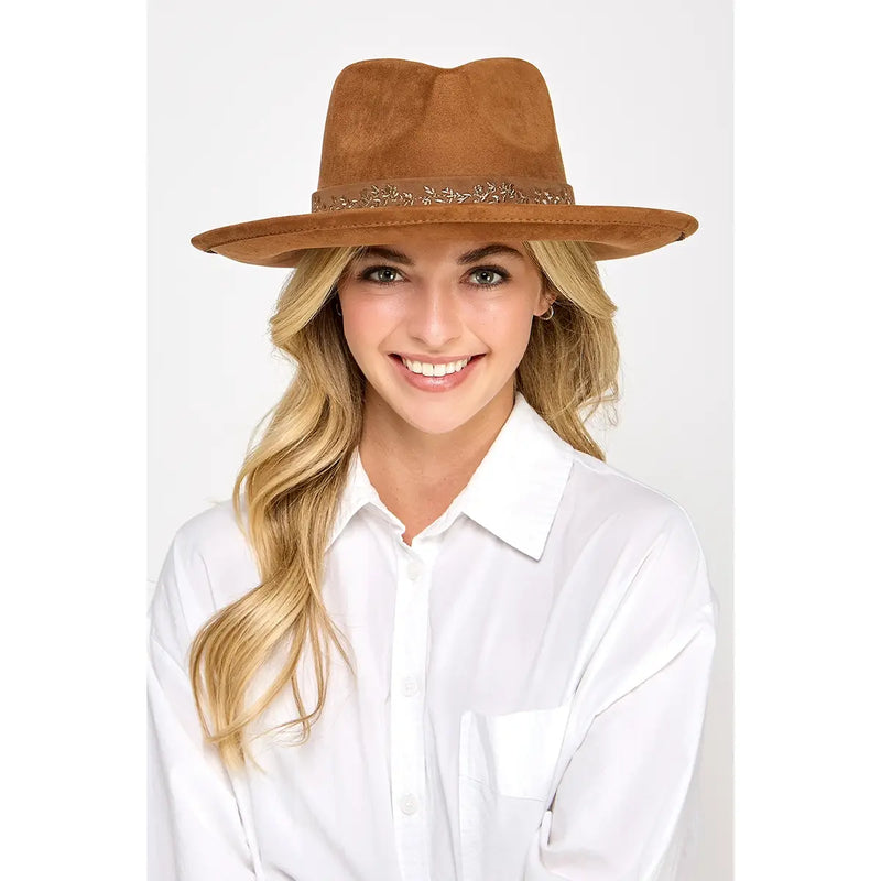 Floral Strap Fedora Hat