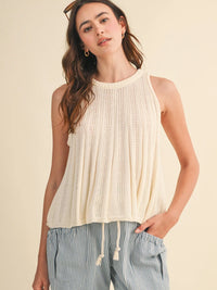 Sleeveless Pointelle Sweater Tank