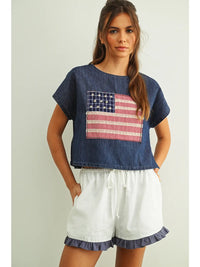 Flag Patch Dolman Top