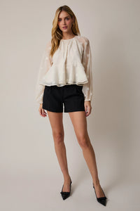 Tiered Mesh Blouse