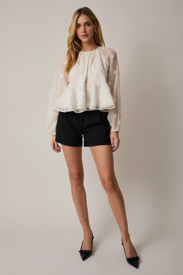 Tiered Mesh Blouse