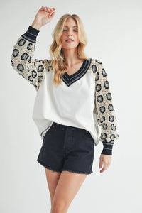 Deina Crochet Sleeve Tee