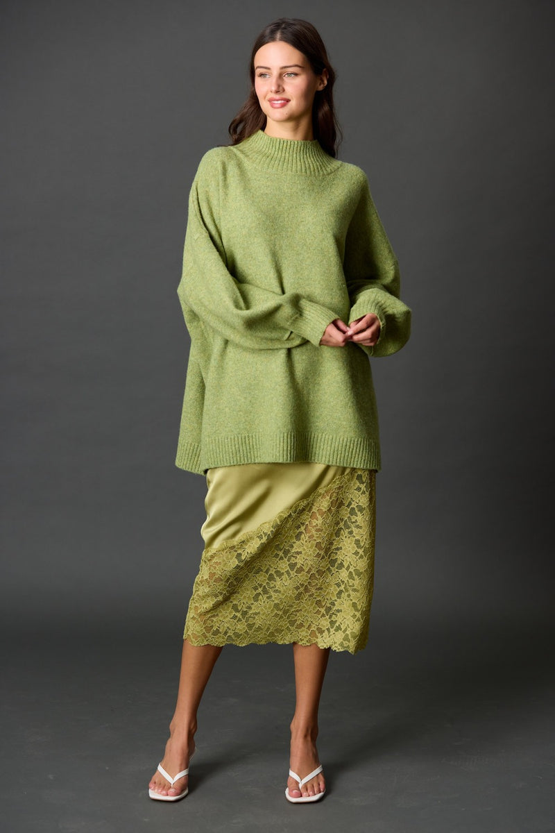 Funnel Neck Oversized Pullover