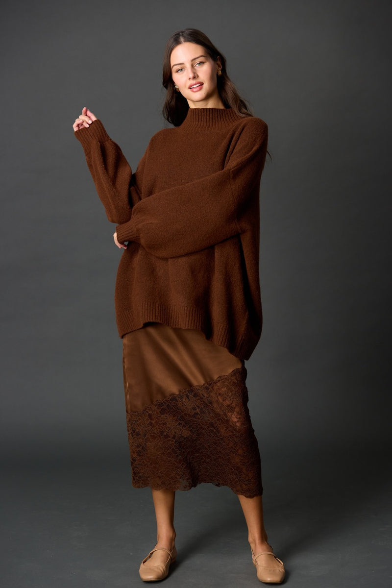 Funnel Neck Oversized Pullover