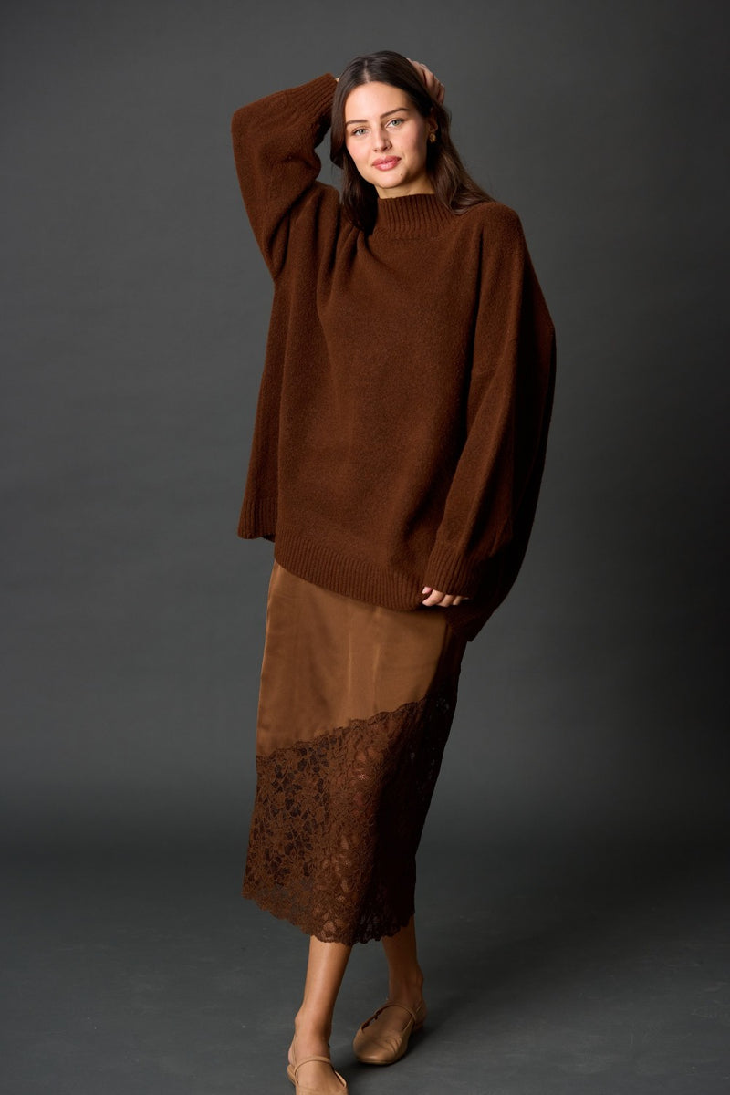 Funnel Neck Oversized Pullover