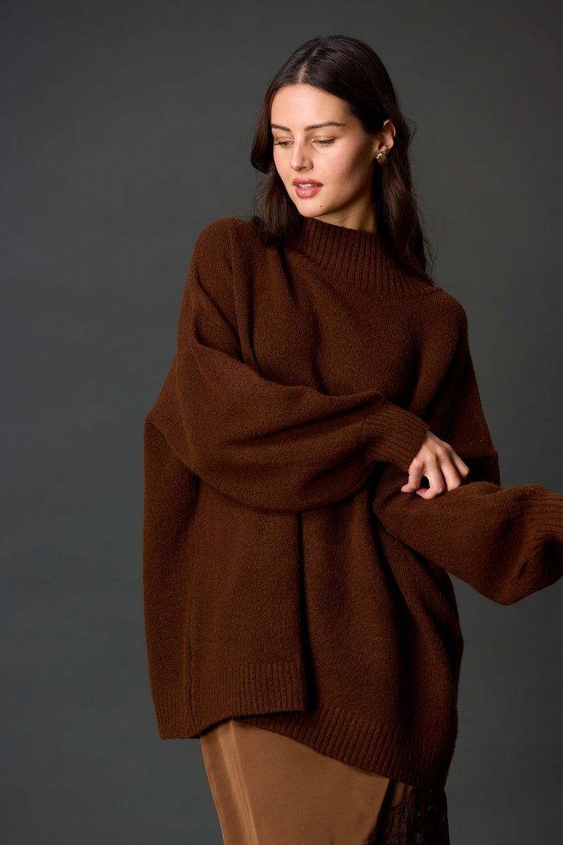 Funnel Neck Oversized Pullover