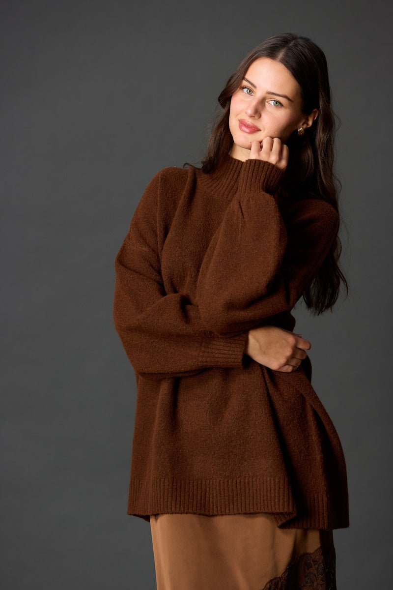 Funnel Neck Oversized Pullover