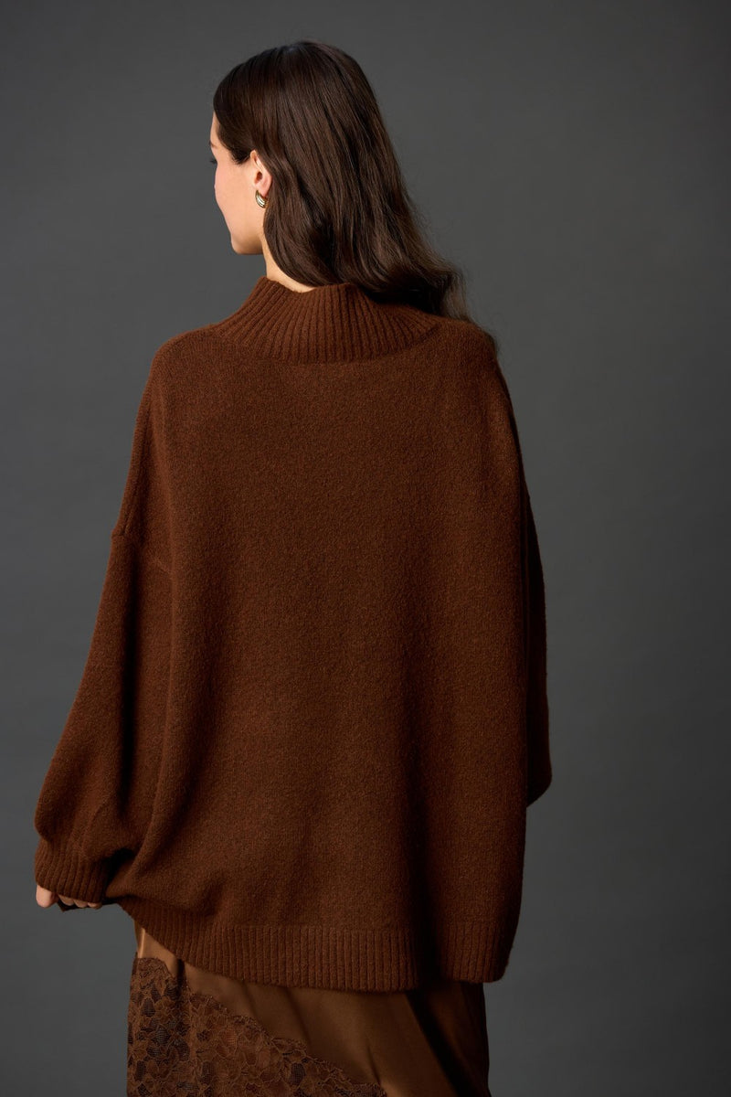 Funnel Neck Oversized Pullover