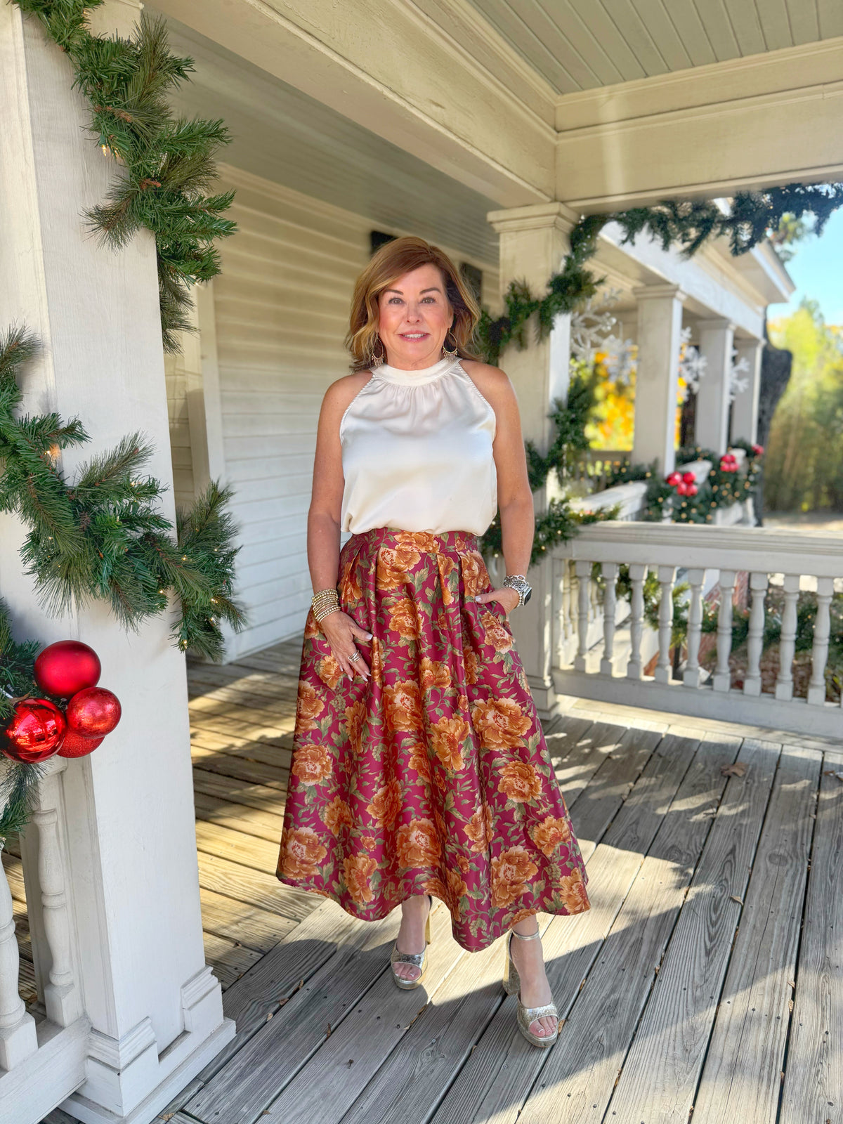 Printed Full Midi Skirt